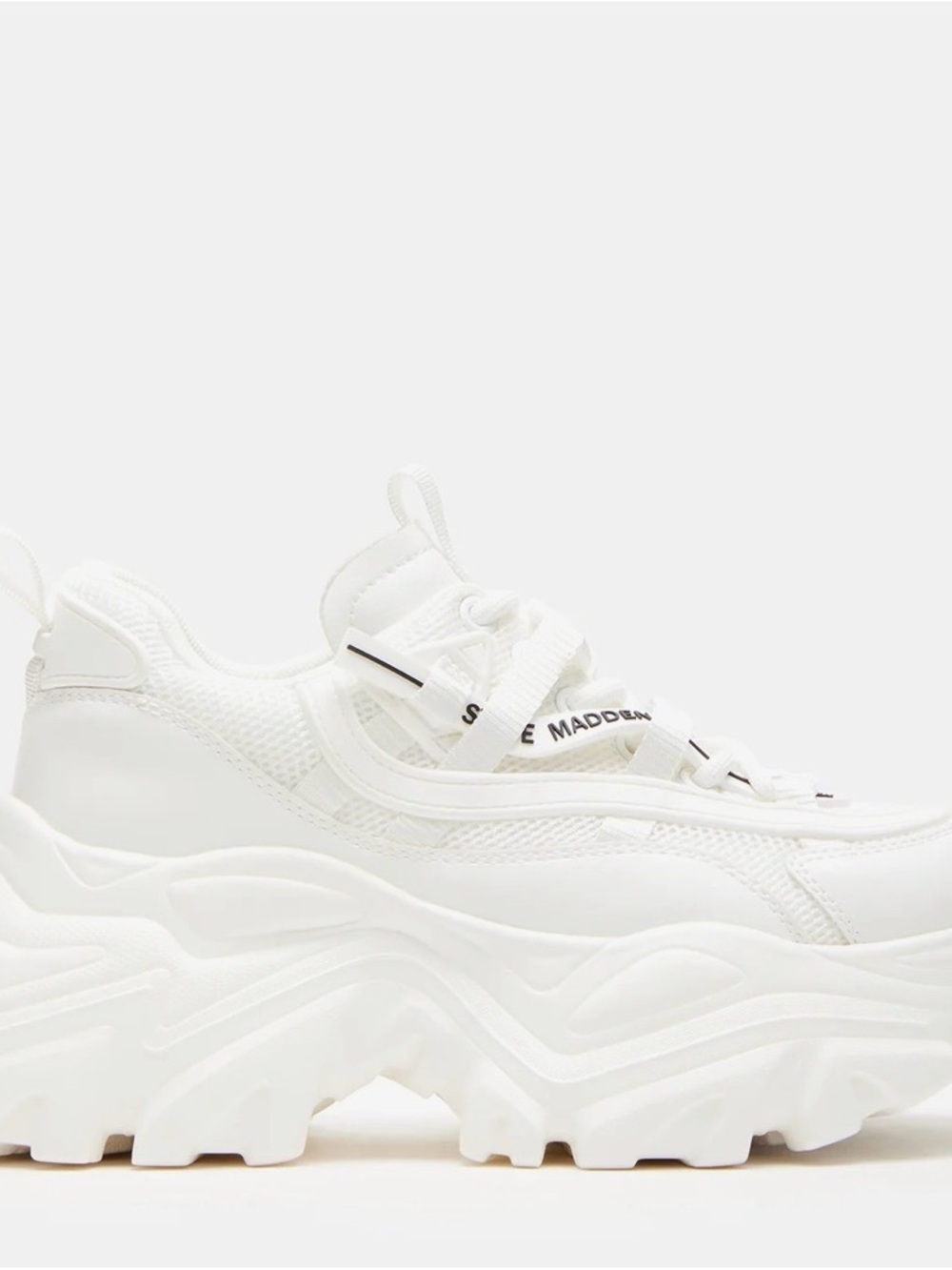 steve madden all-white platform sneaker